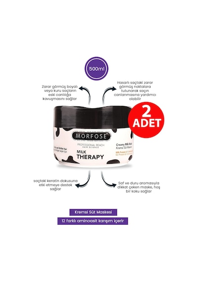 Morfose Milk Therapy Saç Maskesi 500 Ml 2 Adet