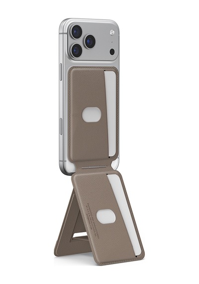 Skinarma Axis Serisi Foldable Stand Özellikli Deri Tasarımlı Kartlık Haki Haki