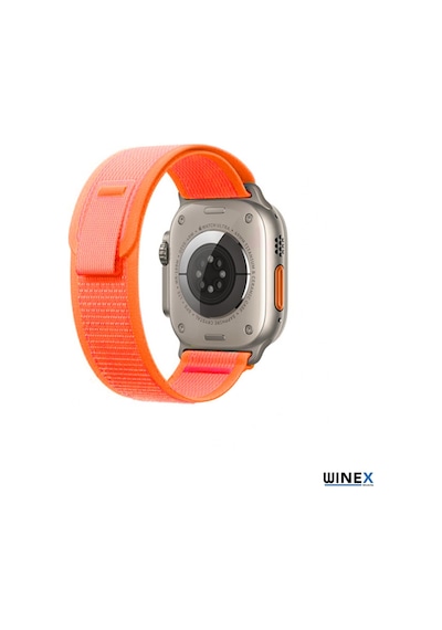 Winex 42-44mm Yeni Nesil Apple Uyumlu  Watch Akıllı Saat Kordonu Hasır Turuncu