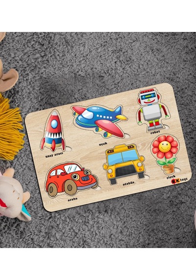 Bk Toys Çocuklar İçin Ahşap Figürlü Eğitici-öğretici Yapboz Puzzle-7