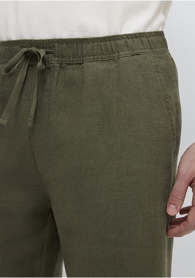 Mavi - Yeşil Keten Pantolon 0010577-71581