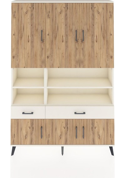 Arges Dolap 8 Raflı 2 Çekmeceli 6 Kapaklı 132x30x195 Aytaşı-ç... Aytaşı