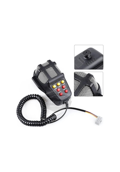 Her Araca Uyumlu  7 Sesli Güçlü Siren Korna Mikrofonlu Megafonlu 12v Polis Sireni 100w