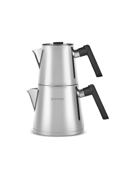 Emsan Ada Midi Çaydanlık Takımı 1l & 2l Gümüş