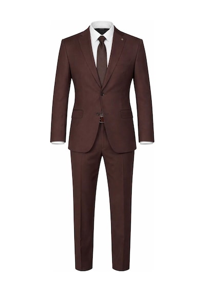 Tk 6893erkek Klasik 2 Li Takım Elbise 2 Düğmeli Slim Fit Esnek Kumaş Çift Yırtmaçlı 7 Drop Kahverengi