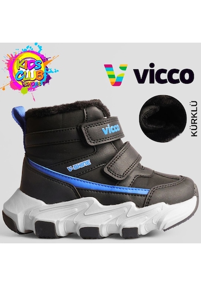 Vicco Fon Phylon Kauçuk Taban Ortopedik İçi Yünlü Çocuk Bot Siyah