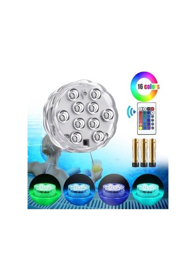 Led Uzaktan Kumanda Rgb İşık Pil Kumandalı Sualtı Yüzme Havuzu Gece Lambası Dekor İçin Su Geçirmez