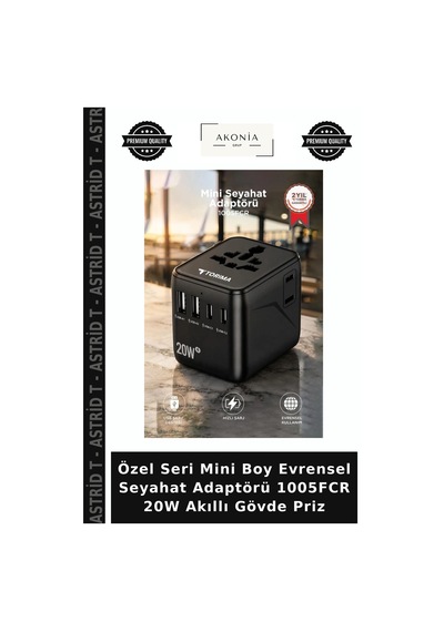 Özel Seri Mini Boy Evrensel Seyahat Adaptörü 1005fcr 20w Akıllı Gövde Priz