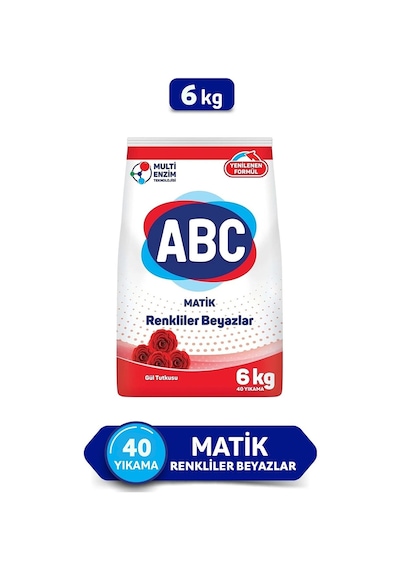 ABC Matik Gül Tutkusu Toz Çamaşır Deterjanı 40 Yıkama 6 KG
