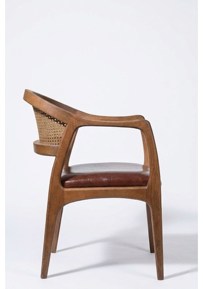 Kensington Rattan İskandinav Ahşap Sandalye Ceviz