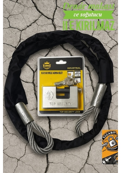 Vi Caro 1.5 Metre 10 Mm Kalınlık Çelik Halat Motorsiklet Zincir Kilit Motor Kilidi