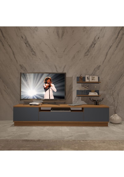 Decoraktiv Trendstyle 4s Mdf Tv Ünitesi Tv Sehpası Ceviz - Antrasit