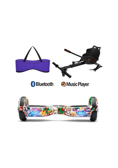 Citymate Elektrikli Kaykay Hoverboard Akıllı Denge 6.5 Inch + Hoverkart + Çanta Extrem66 Paket D19