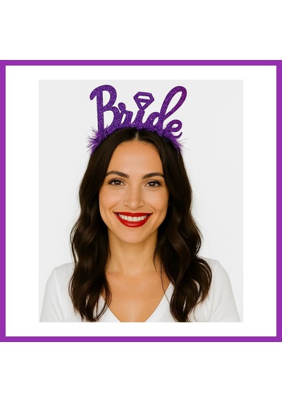 Bezos Mor Renk Bekarlığa Veda İtalik Yazı Alyanslı Bride Taç Bty Diğer