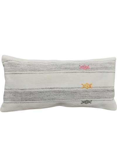 Zehra Abla Halı Yeni El Dokuma Dekoratif Lumbar Kilim Kırlent Yastık Kılıfı 6619 Çok Renkli