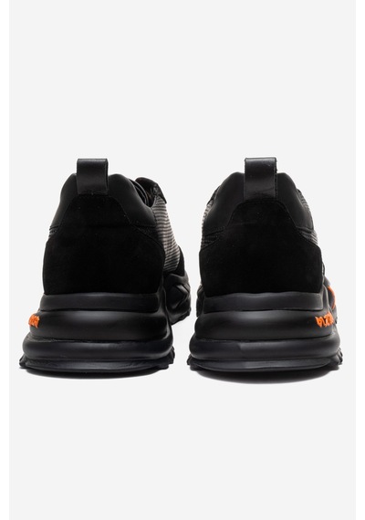 Marcomen Erkek Kalın Taban Bağcıklı Sneaker Gerçek Deri Mc 21616 Siyah
