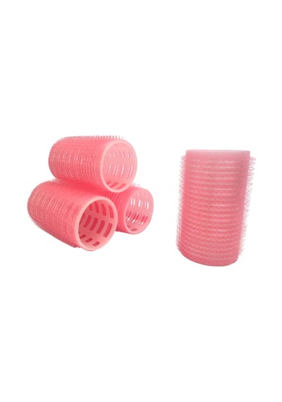 Croc 4lü Küçük Boy Plastik Bigudi Pembe Cb21 - Cırtlı Yapışkanlı Saç Bigudisi Pembe