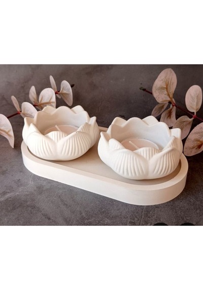 Bernami Vazo Pinterest 3 Lü Set Lotus Mumluk Ve Oval Sunum Tabagı Dekoratif Obje Süs Eşyası Biblo Hediyelik Diğer