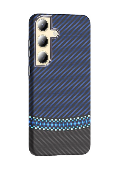 Zore Galaxy S24 Plus Kılıf M-safe Şarj Özellikli Karbon Fiber Görünümlü Nvth Gros Kapak - Gold-siyah