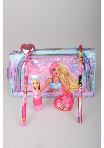 X Dekomus Lisanslı Barbie Deniz Kızı Collection Kalem Çantası,parlak Geçmeli Kalem,roket Silgi,kalpli Kalemtraş Ve Kurşun Kalem Seti Diğer