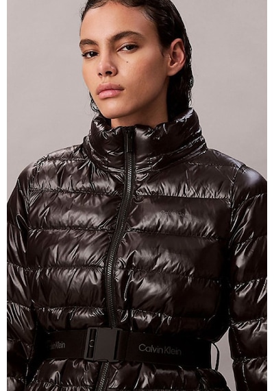 Calvin Klein Kadın Belted Lightweight Puffer Mont - Siyah Black