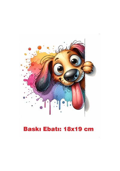 Köpek Ütü İle Yapışan Tekstil Kumaş Tişört Dtf Baskı 3623