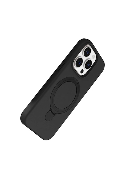 Apple iPhone Uyumlu  15 Pro Max Uyumlu Regal Magsafe Standlı Kapak - Siyah