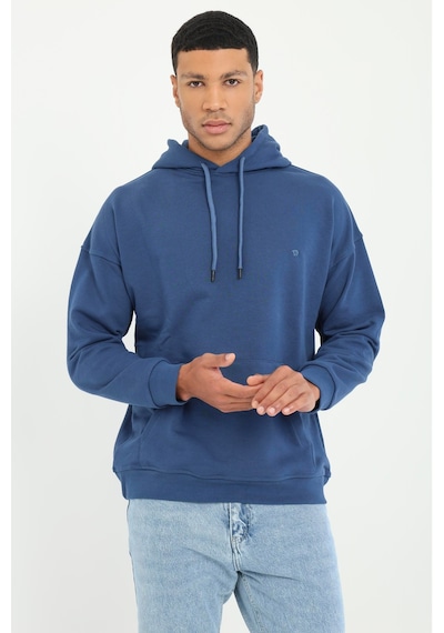 Dufy Erkek Regular Fit Kapüşonlu Açık Lacivert Sweatshirt-19460 A.lacivert