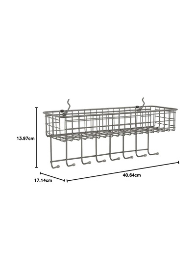 Diversified Pegboard & Duvara Monte Raf Sepeti Ve Kanca İstasyonu, 40,64 Cm U X 14,0 Cm G, Endüstriyel Gri Belirtilmemiş