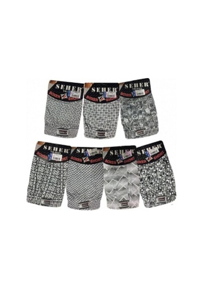 Erkek Renkli Karışık Desenli Penye Boxer 1'Li Paket 001