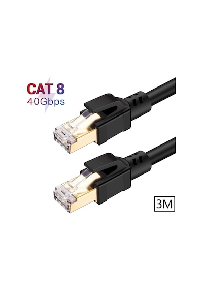 5215 Cat8 3m 40gbps S/ftp 2000mhz Yüksek Hızlı Internet Kablosu Standart