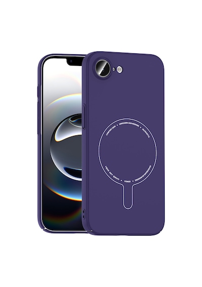 Maks Technology iPhone Uyumlu 16e Kılıf M-safe Şarj Özellikli Kamera Korumalı Mkst Elio Sert Pc Kapak - Derin Mor