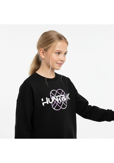 Kpop Kız Çocuk Sweatshirt St09570 Siyah