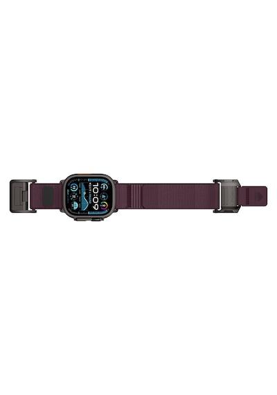Watch 42mm Uyumlu Mohseven İwatch Mecha Sport Hasır Kordon Siyah-mor