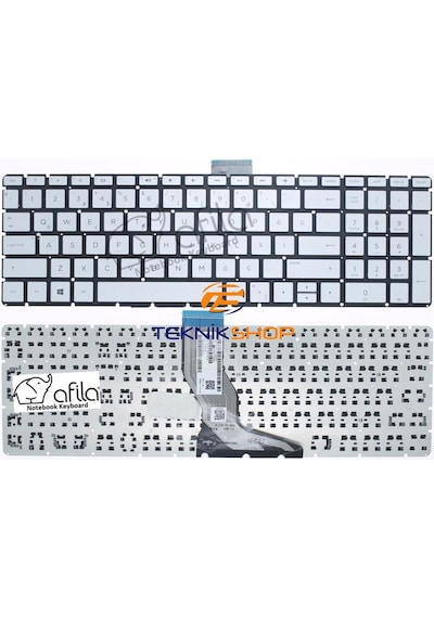 HP Uyumlu 15s-eq1016nt (9YJ09EA) Notebook Klavye Silver (Gri TR)