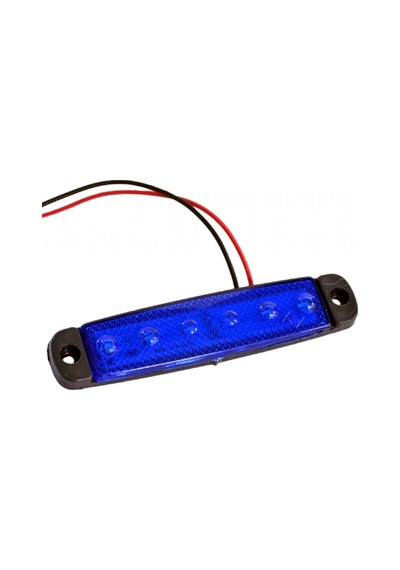 TAS 12V Parmak Lamba 6 Ledli Mavi 9,5x2 cm İnce TAS.004M-12 (10 l