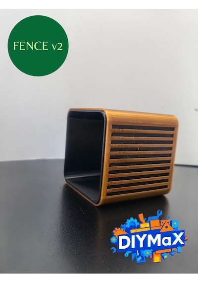 Fence V2 İç İçe Geçmeli 2 Parça Saksı & Organizer 8x8x8 Cm Modern Siyah - Gold