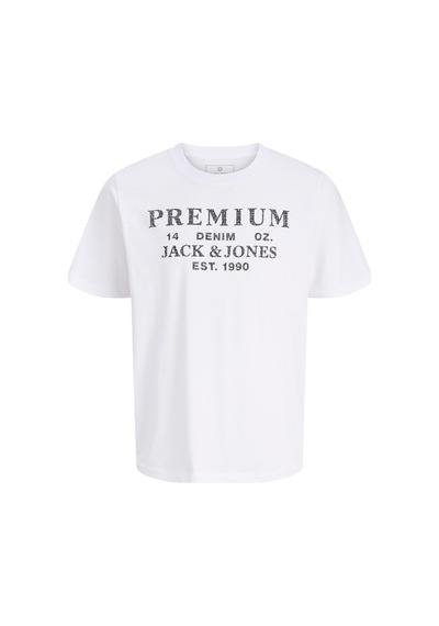 Jack & Jones Jprblucalvın Ss Tee Erkek Kısa Kollu Basic T-shirt Pamuklu Beyaz