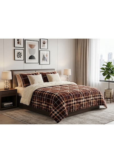 Comforter Çift Kişilik Yorgan Set / 220x240 / Çeyiz / Yorgan /set Koyu Kahverengi