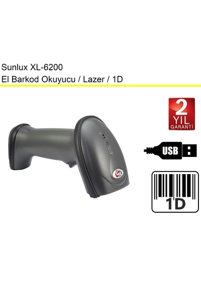 Sunlux Xl6200 El Barkod Okuyucu Lazer Okuma Teknolojisi