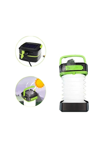 Kamp Lambası Katlanabilir Lamba Solar Şarjlı Led Lamba El Fenerli Beyaz 61258733