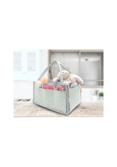 Babyjem Keçe Anne Bebek Bakım Çantası Organizer Somon Çiçek