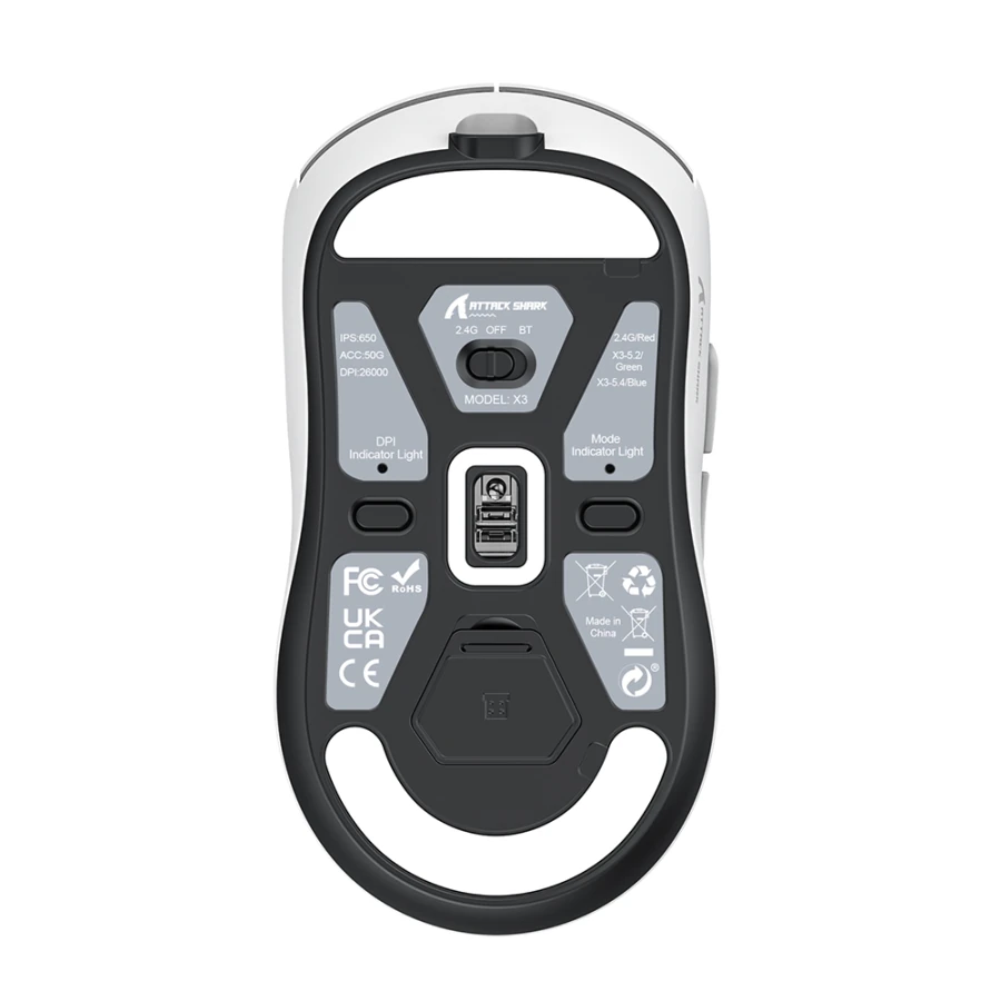 Attack Shark X3 Beyaz Superlight 1000 Hertz Kablosuz Gaming Mouse As-x3-whıte