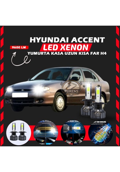 Hyundai Accent Yumurta Kasa Uyumlu Şimşek Etkilii Led Xenon Pro Series H4