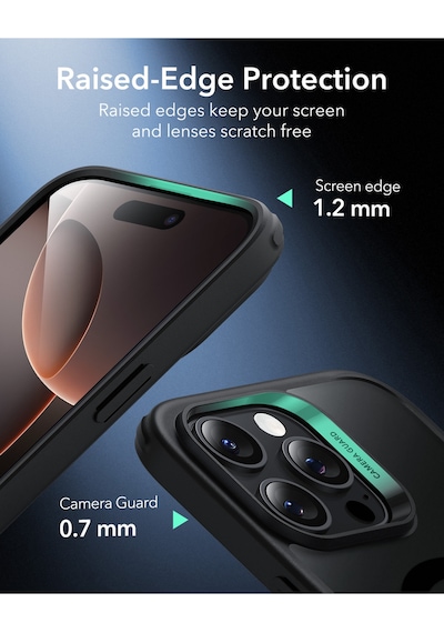 Esr Apple Uyumlu iPhone 16 Pro Max Halolock Magsafe Classic Hybrid Silikon Kılıf - Kamera Kontrol Buton Buzlu Siyah