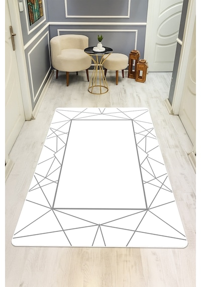 Modern Desenli Dijital Baskı Kaymaz Taban Halı H0211 Renkli