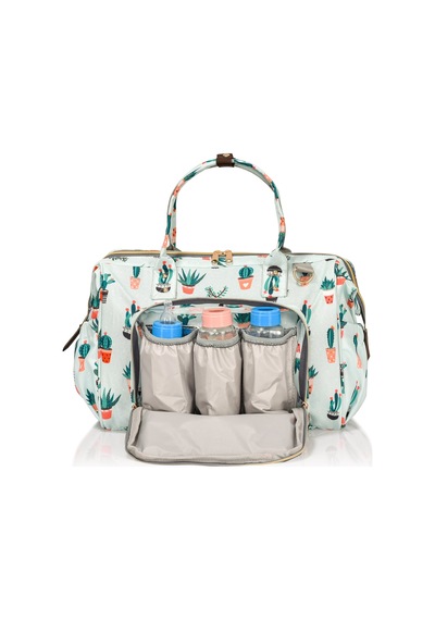 Lal Baby Baggage Bag Kaktüs Omuz Askılı Anne Bebek Bakım Çantası Beyaz