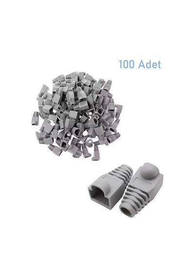 Rj45 Cover Koruyucu Kılıf Cat5,cat6 Pcv Plastik Kılıf 100 Ad.gri