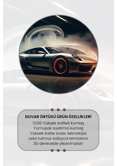 Hızlı Ve Havalı Araba Desenli Duvar Halısı Duvar Örtüsü Tapestry Süet Dokulu Kumaş