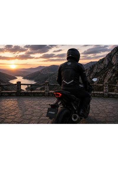 Prosev 104 King Motosiklet Montu 4 Mevsim Maxdura 600-d Dayanıklı Kumaş Deri Motorcu Mont Black